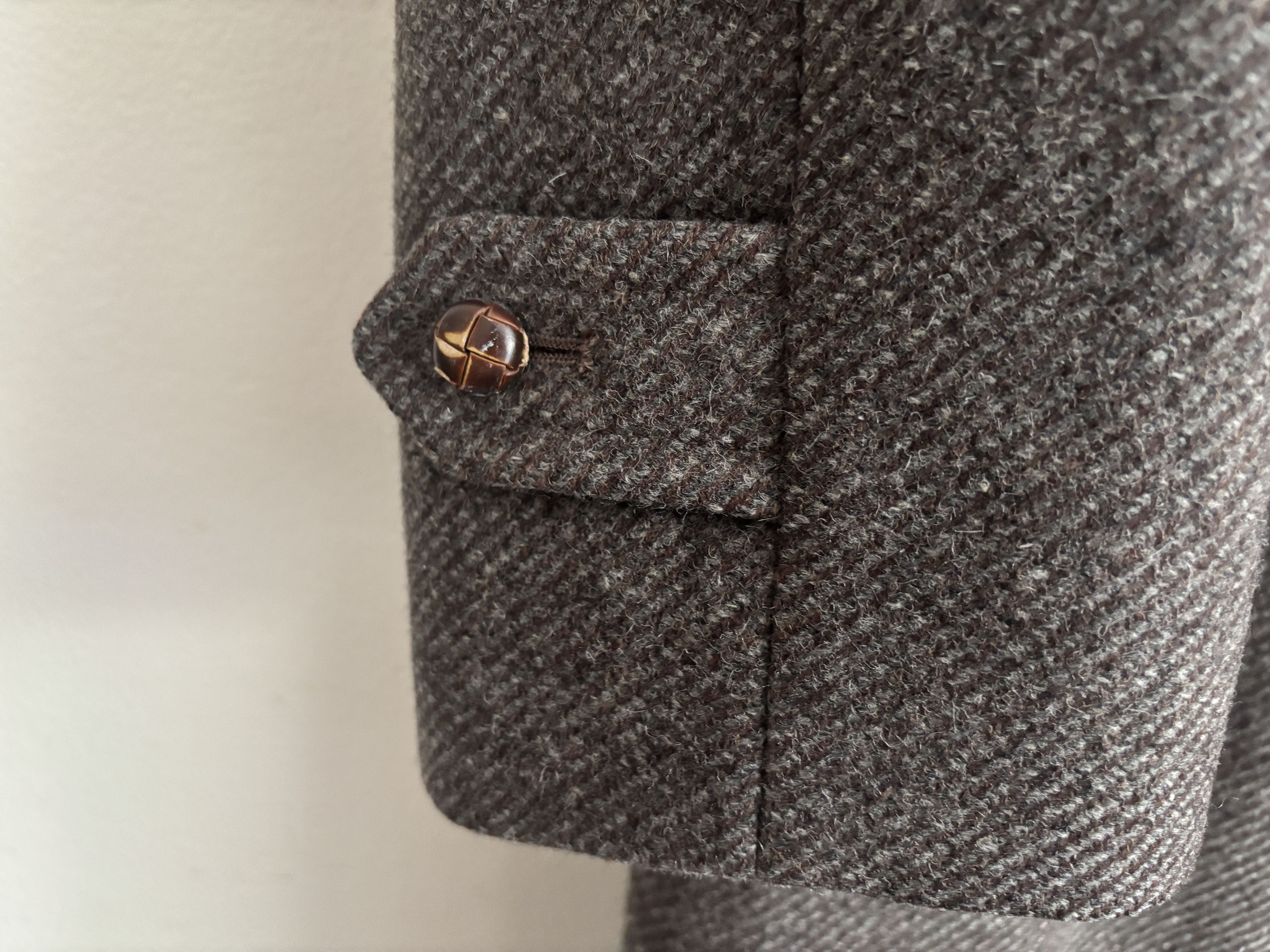 Aquascutum Grey Brown Belted Wool Tweed Overcoat --36-38 Short/ Small Size US S / EU 44-46 / 1 - 8 Thumbnail