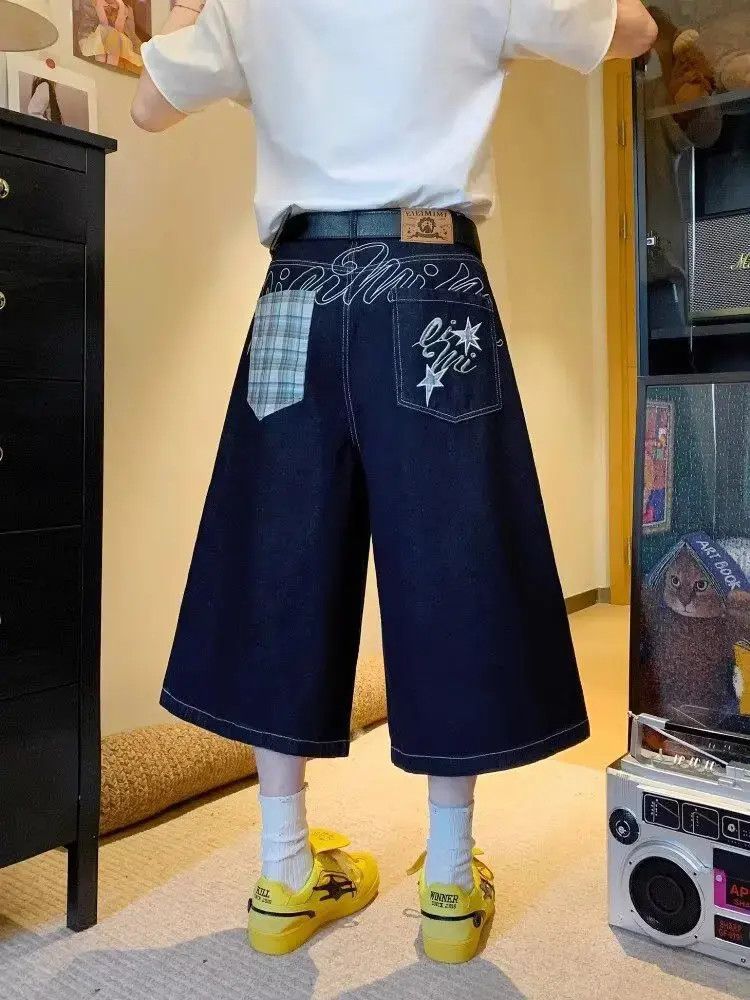 Japanese Brand Retro checkered patchwork denim shorts Size US 32 / EU 48 - 6 Thumbnail