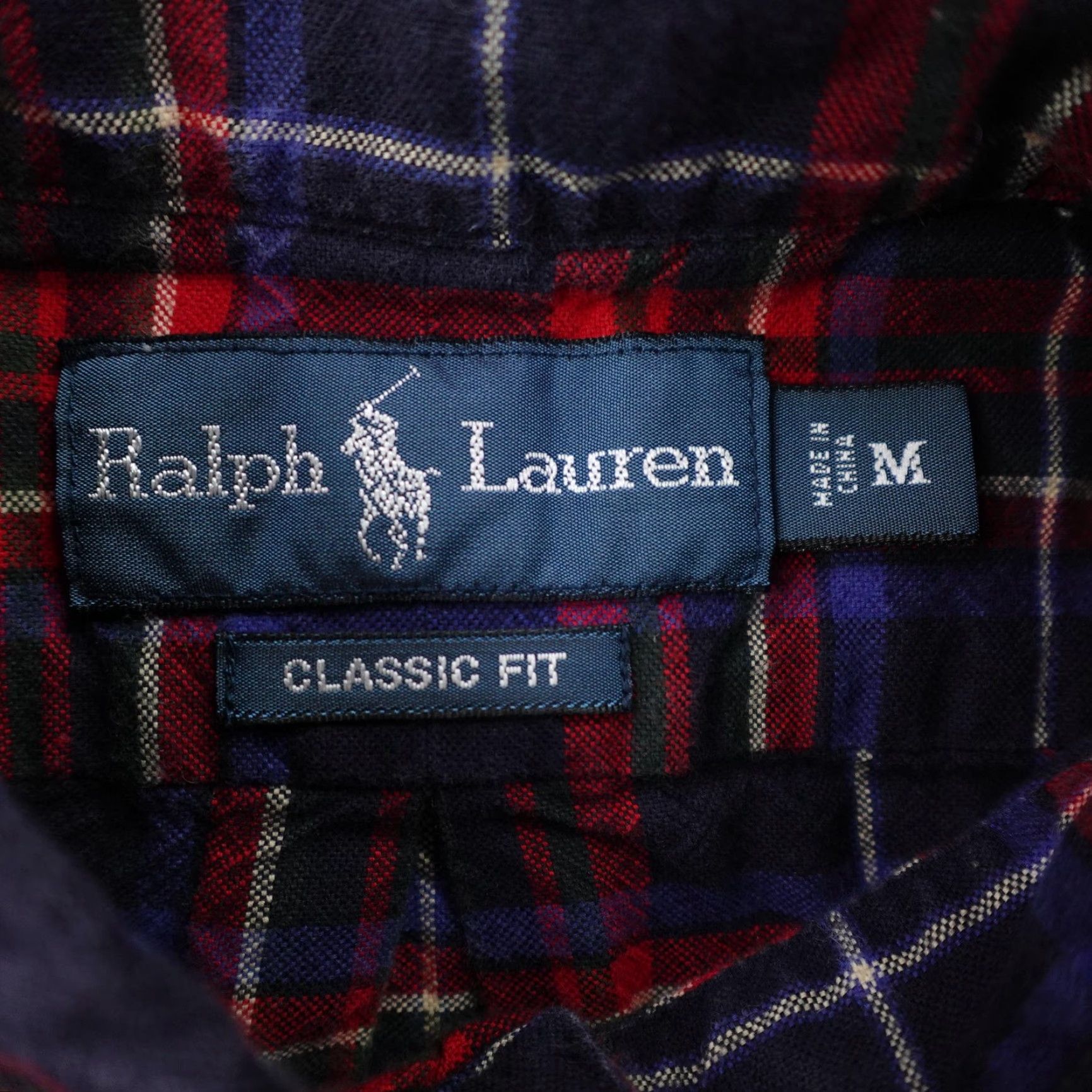 Ralph Lauren VINTAGE Ralph Lauren Shirt Mens Medium Blue Red Plaid Twill Button Classic Fit Size US M / EU 48-50 / 2 - 7 Thumbnail