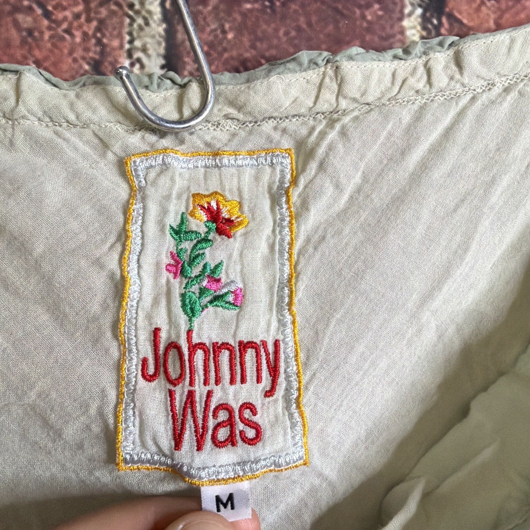 Johnny Was Johnny Was Skirt Women M Green Maxi A-Line Embroidered Boho Layered Hippie 90s Style Size 32" / US 10 / IT 46 - 3 Thumbnail