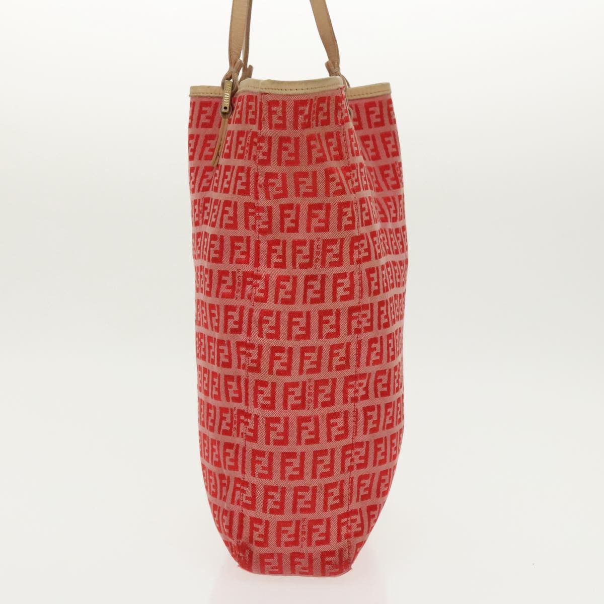 Fendi FENDI Zucchino Canvas Hand Bag Red Gold Size ONE SIZE - 4 Thumbnail