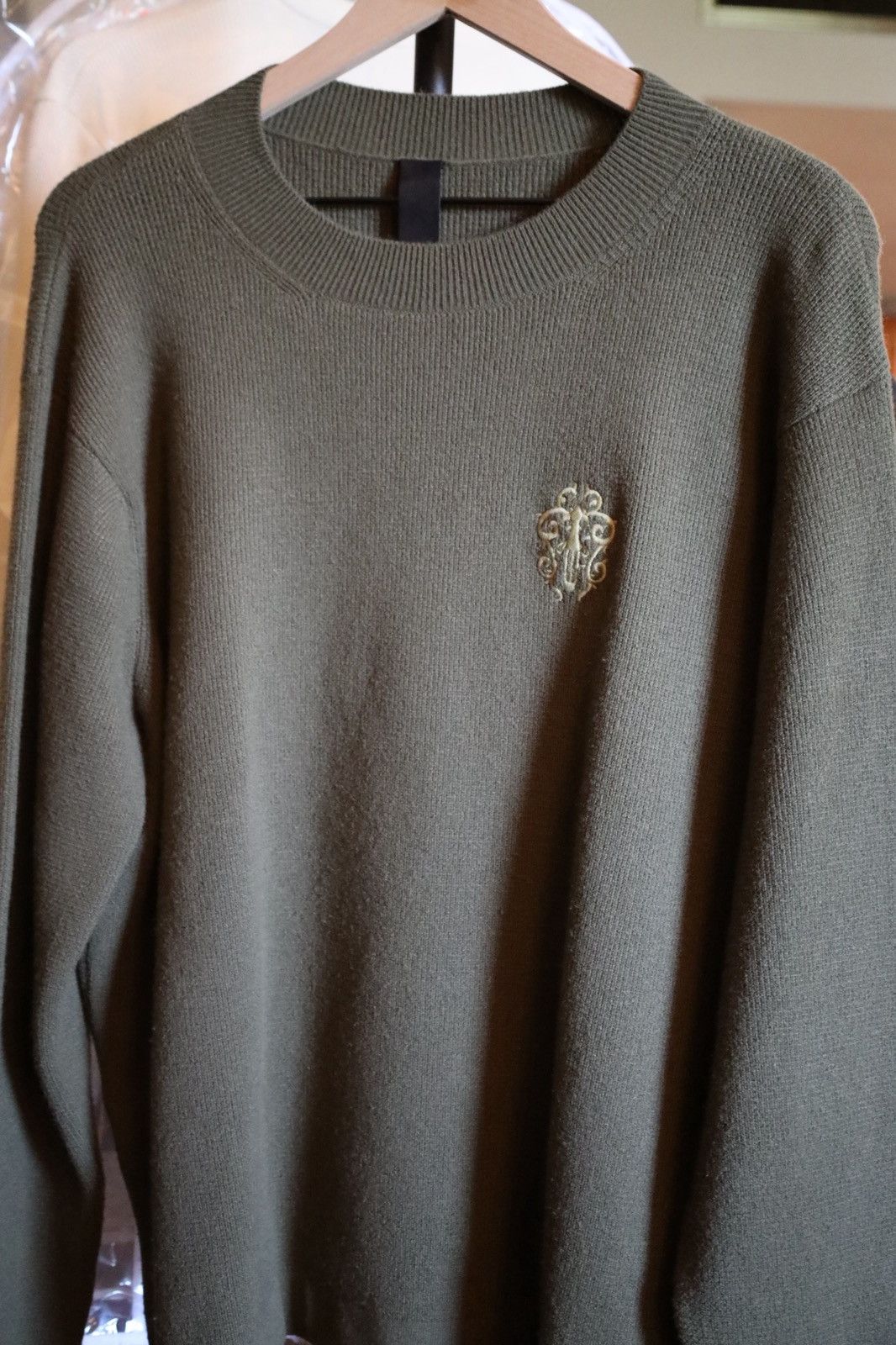 Chrome Hearts Chrome Hearts Olive Green Cashmere Crewneck Sweater Size US M / EU 48-50 / 2 - 1 Thumbnail