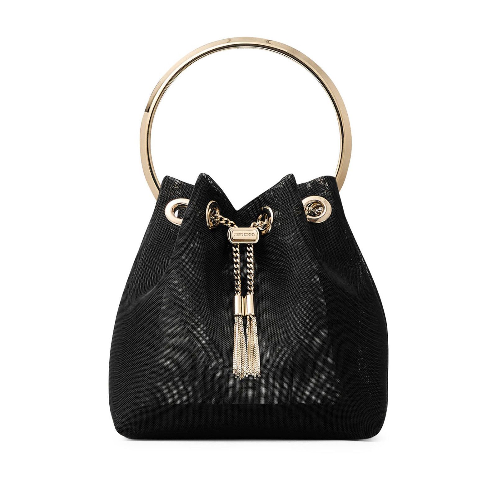 Jimmy Choo JIMMY CHOO Bon Bon Black/Light Gold Raffia Top Handle Bag Ne Size ONE SIZE - 1 Thumbnail