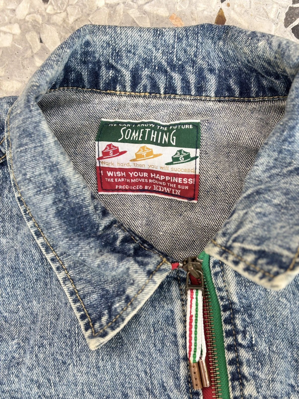 Edwin × Japanese Brand Edwin Jacket 🩵 stone wash 🏍️ Size US S / EU 44-46 / 1 - 6 Thumbnail