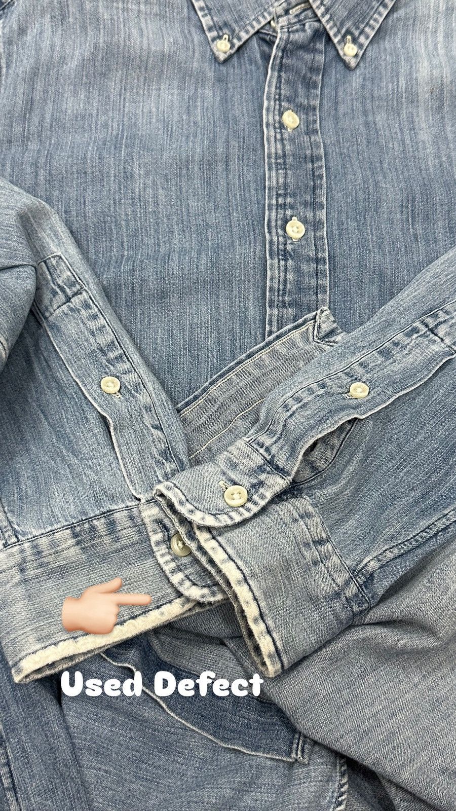 Polo Ralph Lauren Polo Ralph Lauren Distressed/Thrashed Denim Button Up Shirt Size US M / EU 48-50 / 2 - 7 Thumbnail