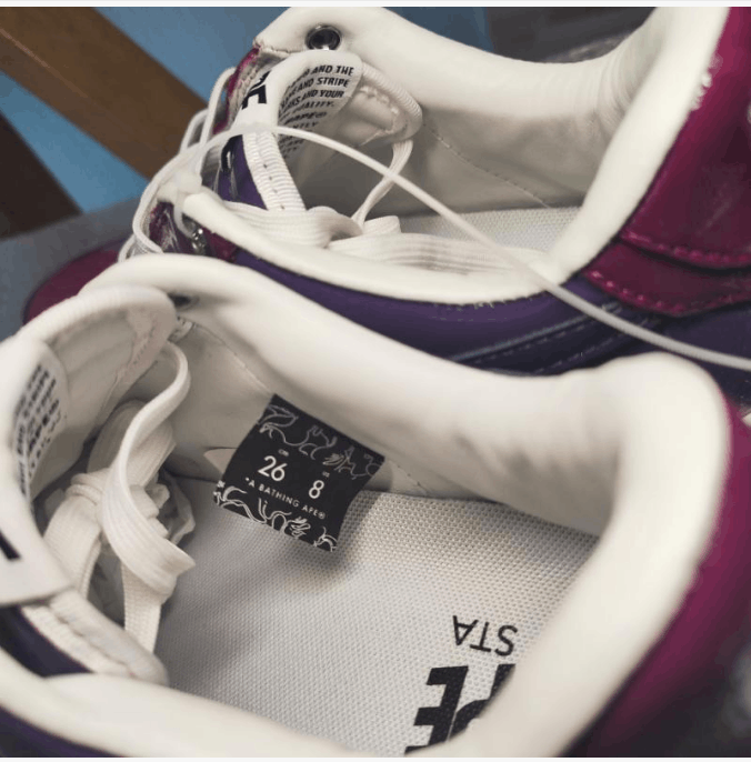 Bape A Bathing Ape Bapesta Low Purple Red Sneakers Size US 8 / EU 41 - 7 Thumbnail