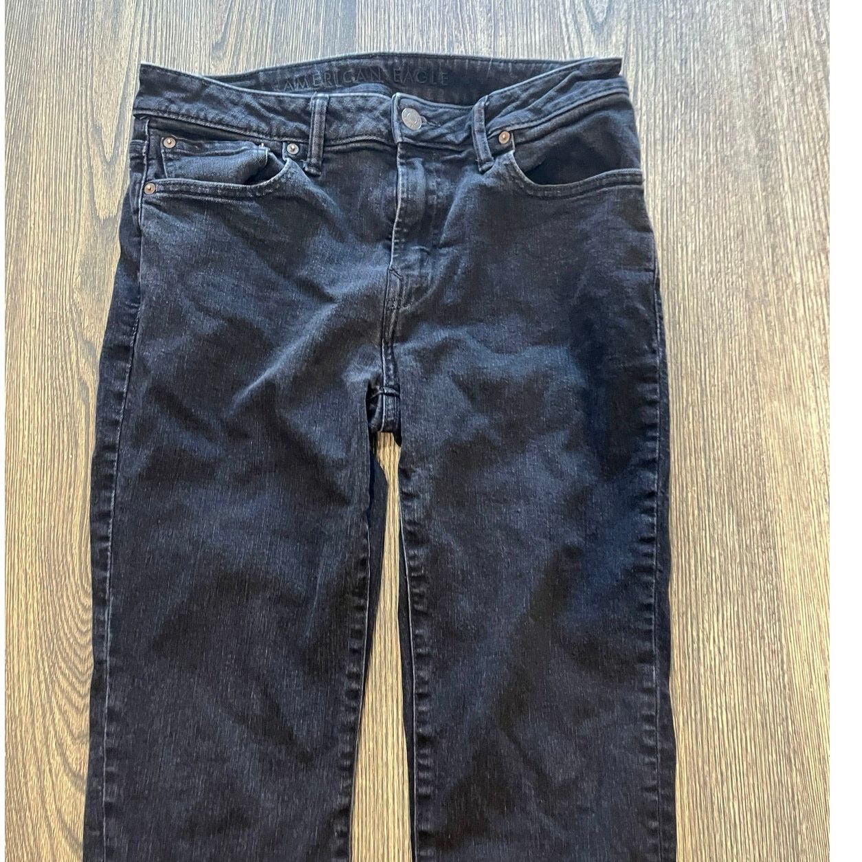American Eagle Outfitters American Eagle Mens Airflex+ Slim Straight Jeans Black 32x32 Size US 32 / EU 48 - 5 Thumbnail