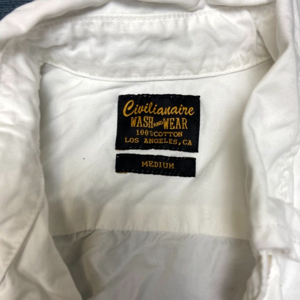 Vintage Civilianaire Wash And Wear Shirt Womens Medium White Cotton Pockets Button Up Size M / US 6-8 / IT 42-44 - 6 Thumbnail