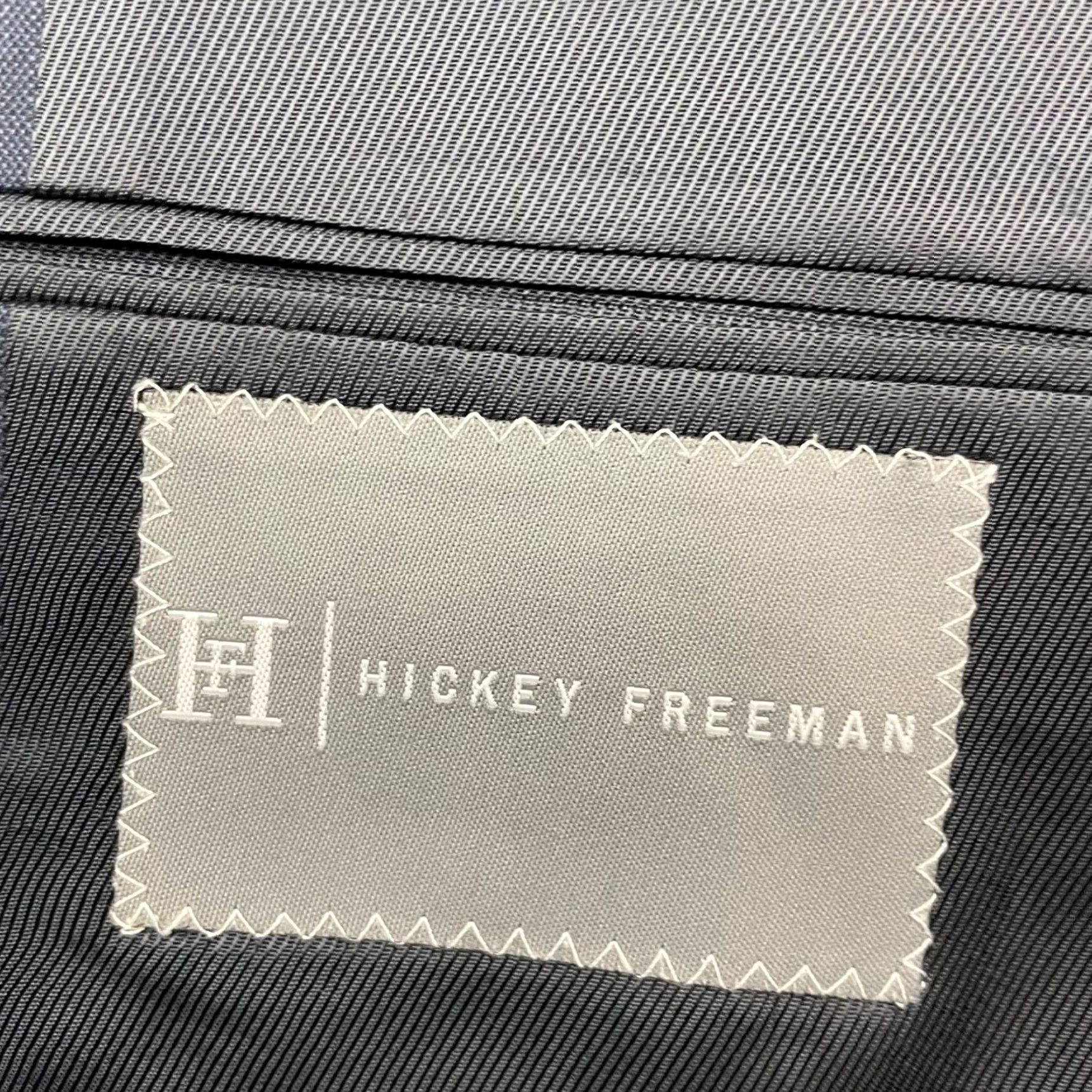 Vintage Hickey Freeman Blazer Men 44 Long Navy Blue Wool 2-Button Notch Single-Breasted 4-Button Cuff 100% Wool Size 44R - 5 Thumbnail