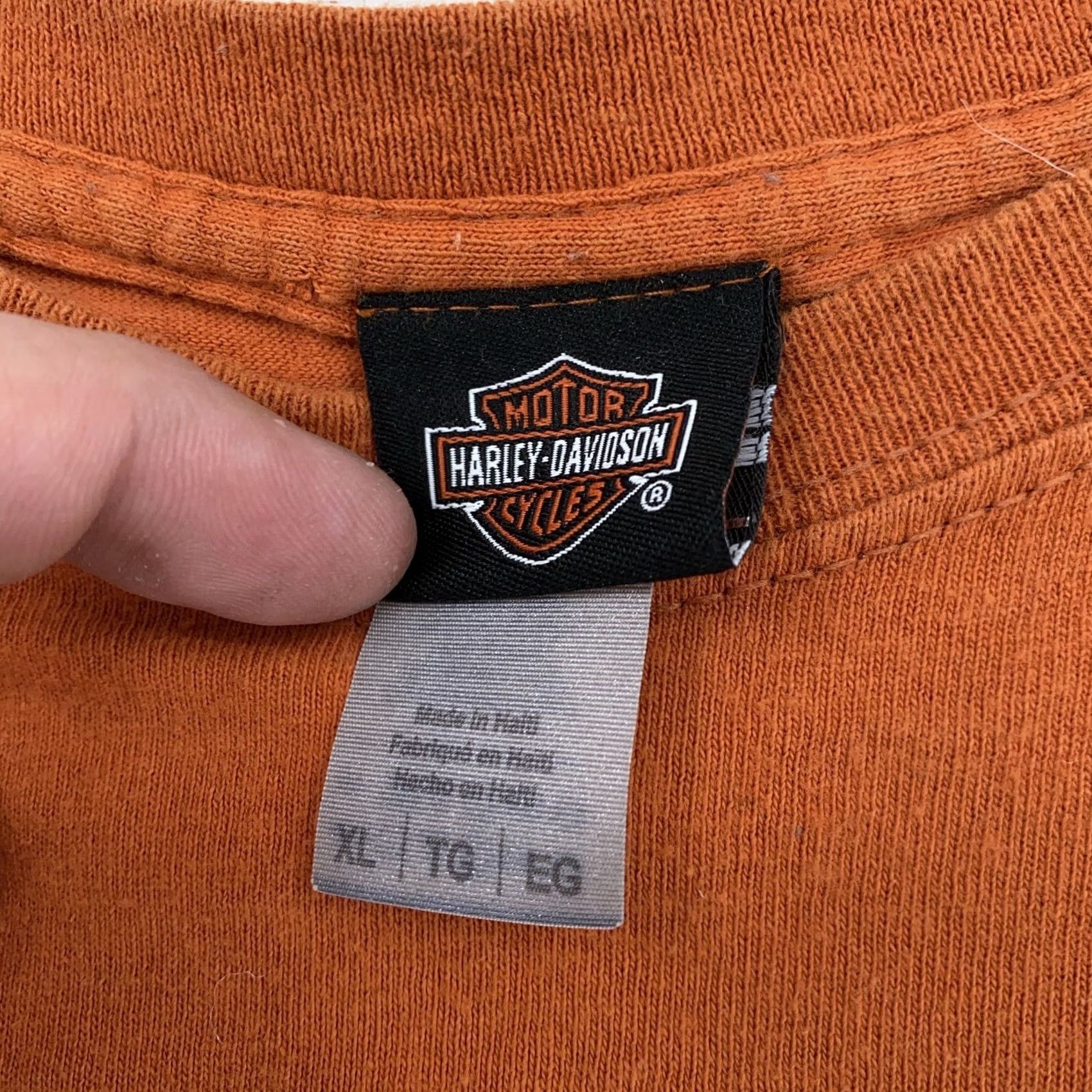 Harley Davidson Harley-Davidson Shirt Mens XL California Biker Motorcycle Graphic Print Crew Neck Short Sleeve Cotton Orange Size US XL / EU 56 / 4 - 5 Thumbnail