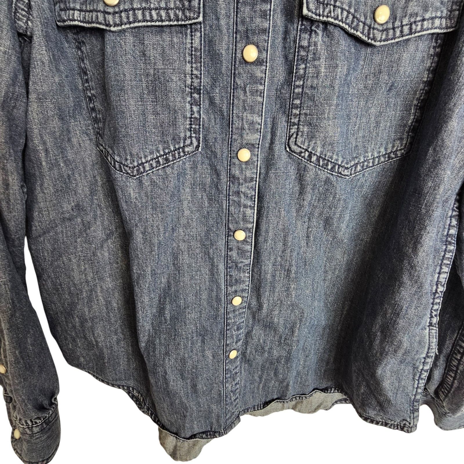 Sundry Sundance Womens Denim Western Shirt Pearl Snap Size XS Size XS / US 0-2 / IT 36-38 - 3 Thumbnail