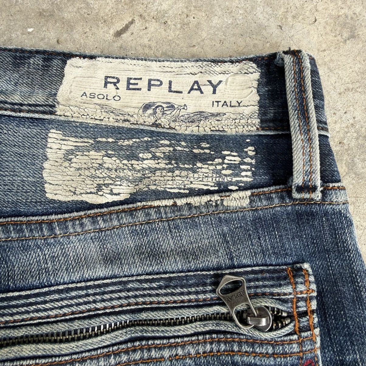 Replay W34x30 Vintage Replay Button Fly Faded Ripped Denim Jean Size US 34 / EU 50 - 15 Thumbnail