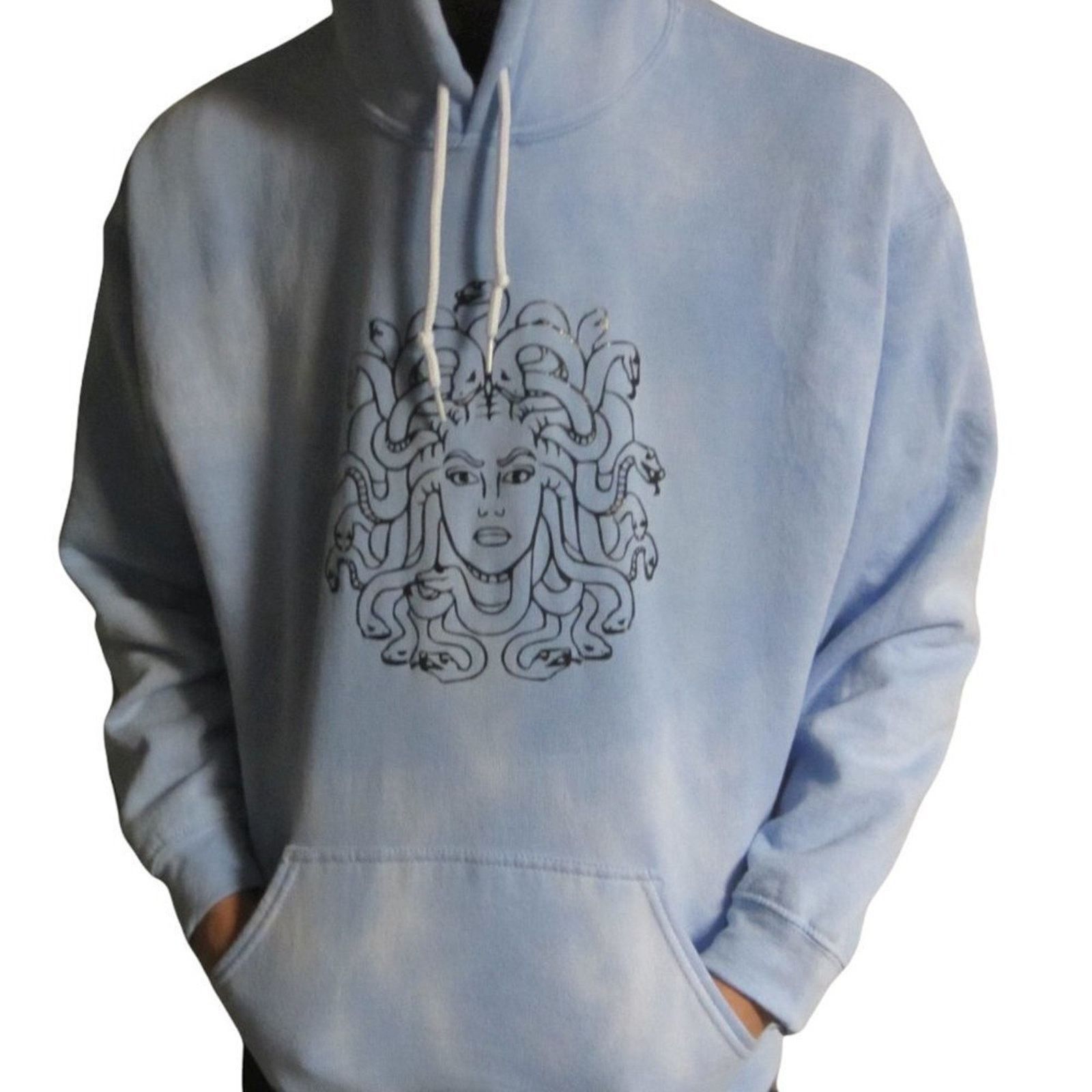 Handmade Handmade Medusa Graphic Blue Tie-Dye Hoodie Streetwear Small Size US S / EU 44-46 / 1 - 4 Thumbnail