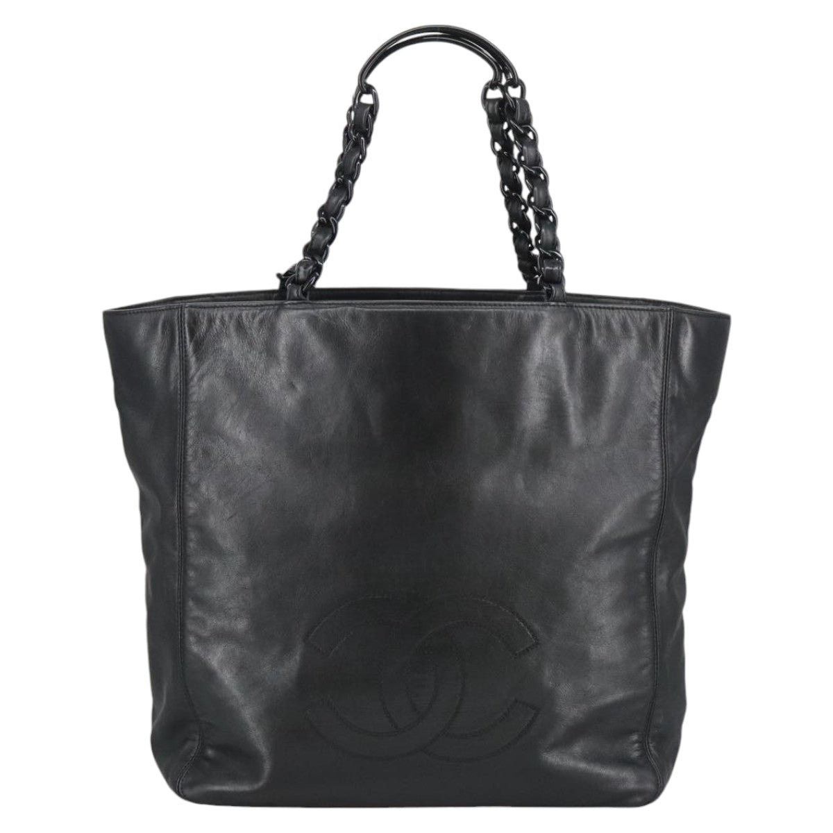 Chanel CHANEL Coco Mark Chain Tote Bag Lamb Skin Black CC Size ONE SIZE - 2 Thumbnail