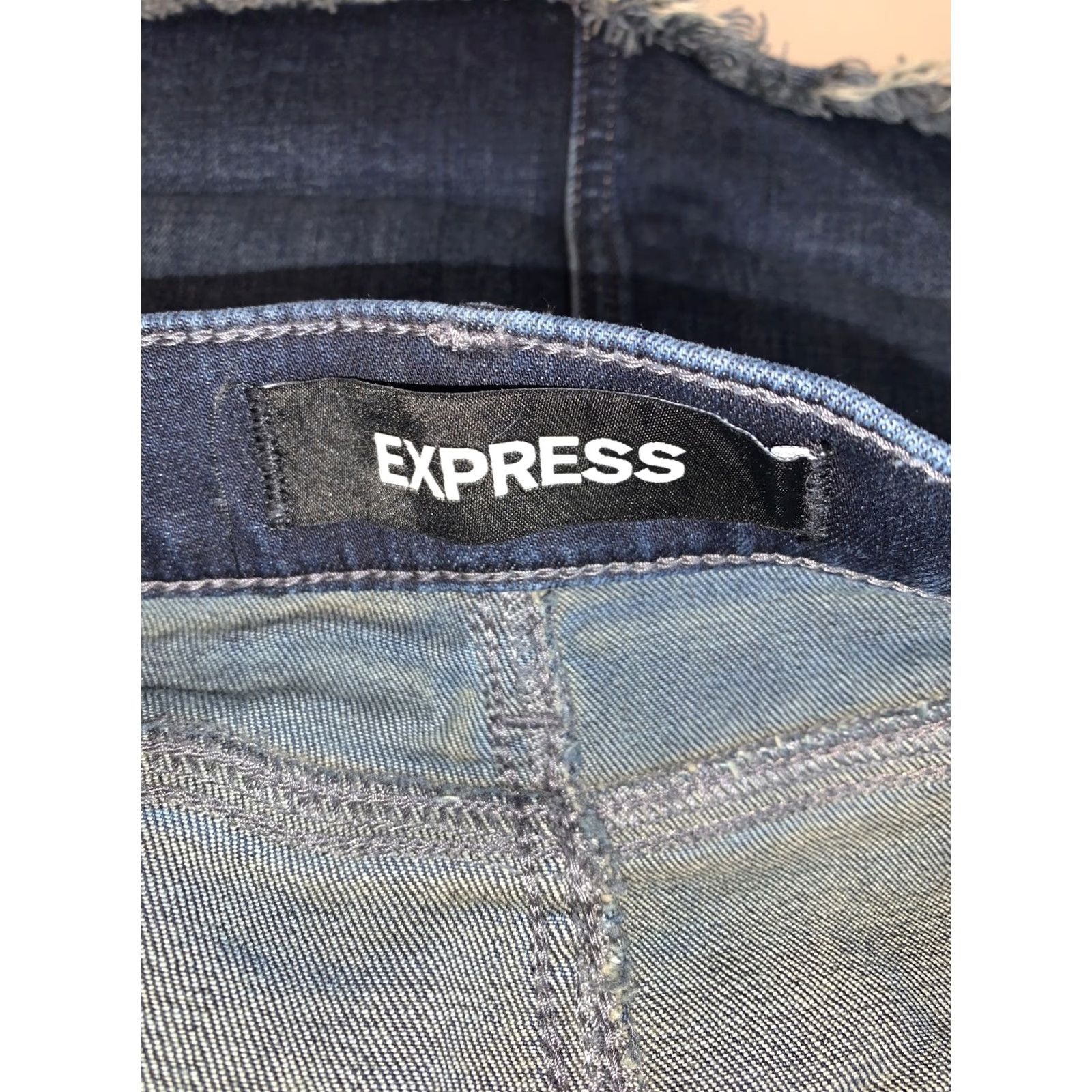 Express VINTAGE Express Denim Skirt Shirt Womens 6 Short Blue Stretch See Photos Size 28" / US 6 / IT 42 - 7 Thumbnail