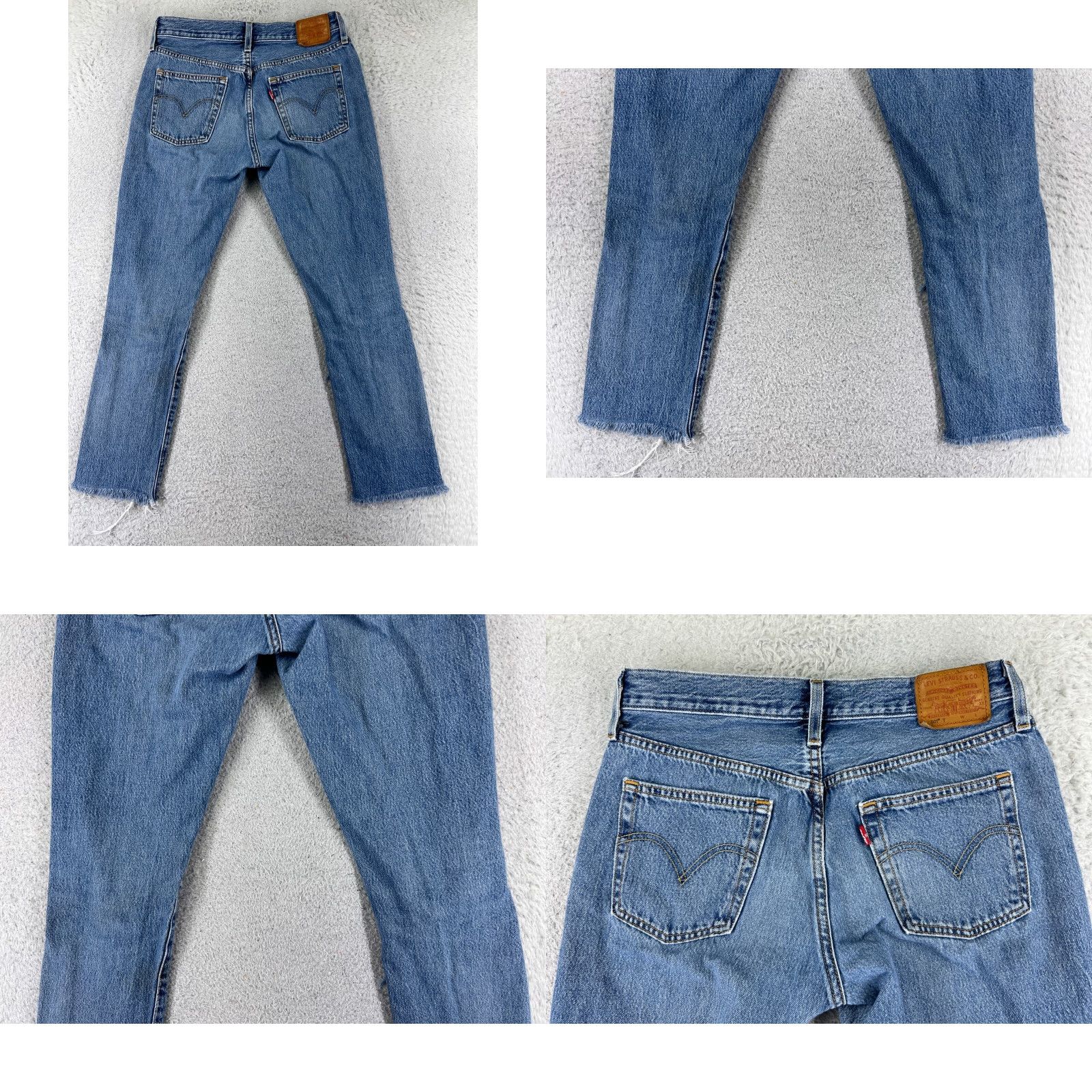 Levi's Levis Jeans Womens 26 Blue Denim 501 Tapered Premium Big E XX Button Fly Cotton Size 26" / US 2 / IT 38 - 10 Thumbnail