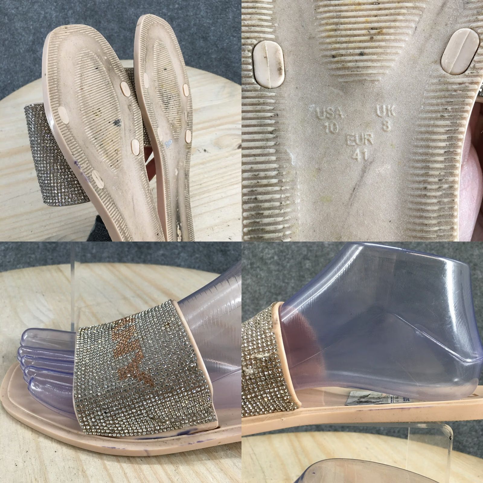 DKNY DKNY Sandals Womens 10 Silver Slides Flip Flop Slip On Casual Open Toe Flat Size US 10 / IT 40 - 9 Thumbnail