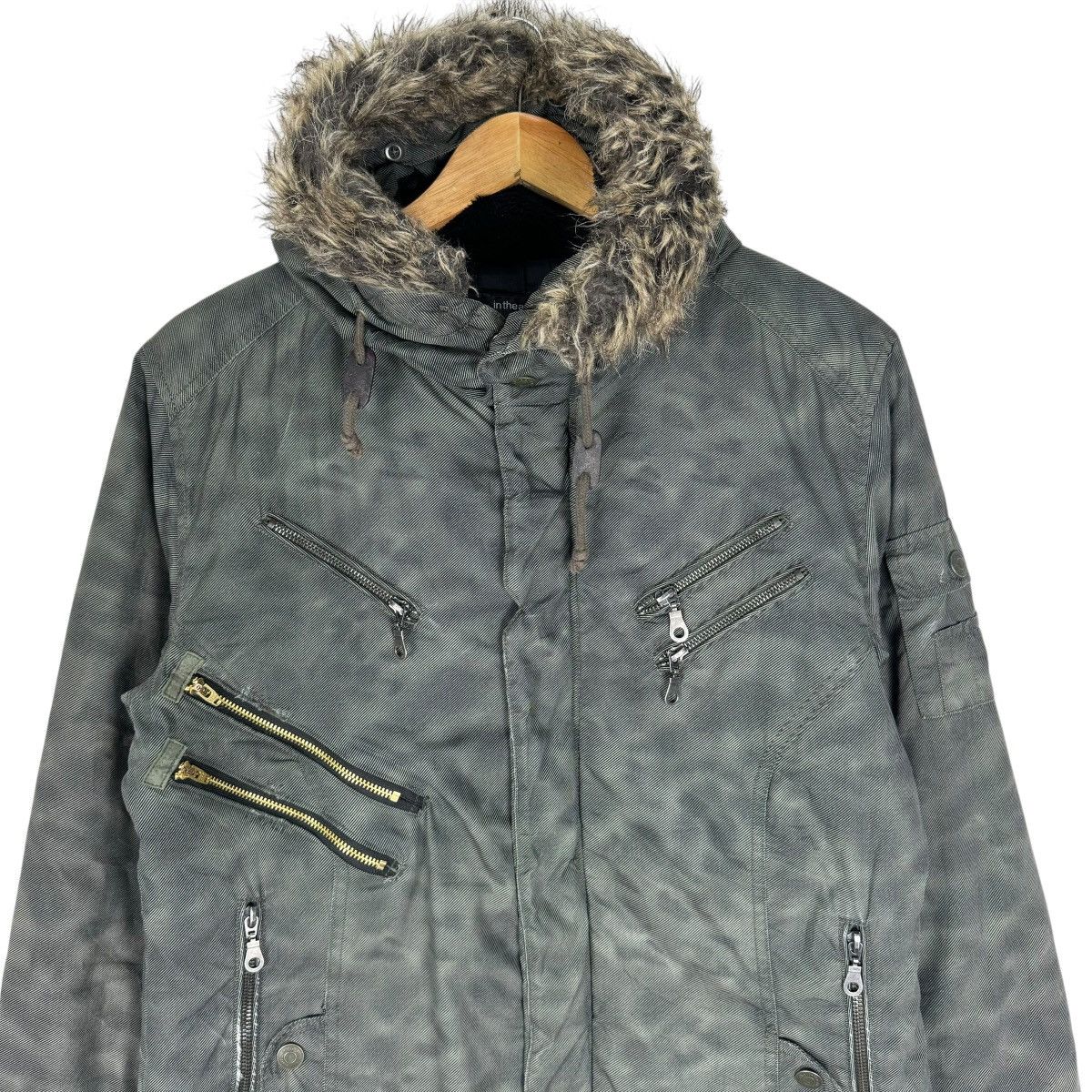 In The Attic ❄️IN THE ATTIC FUR HOODIE CAMO ZIPPER JACKET Size US L / EU 52-54 / 3 - 3 Thumbnail