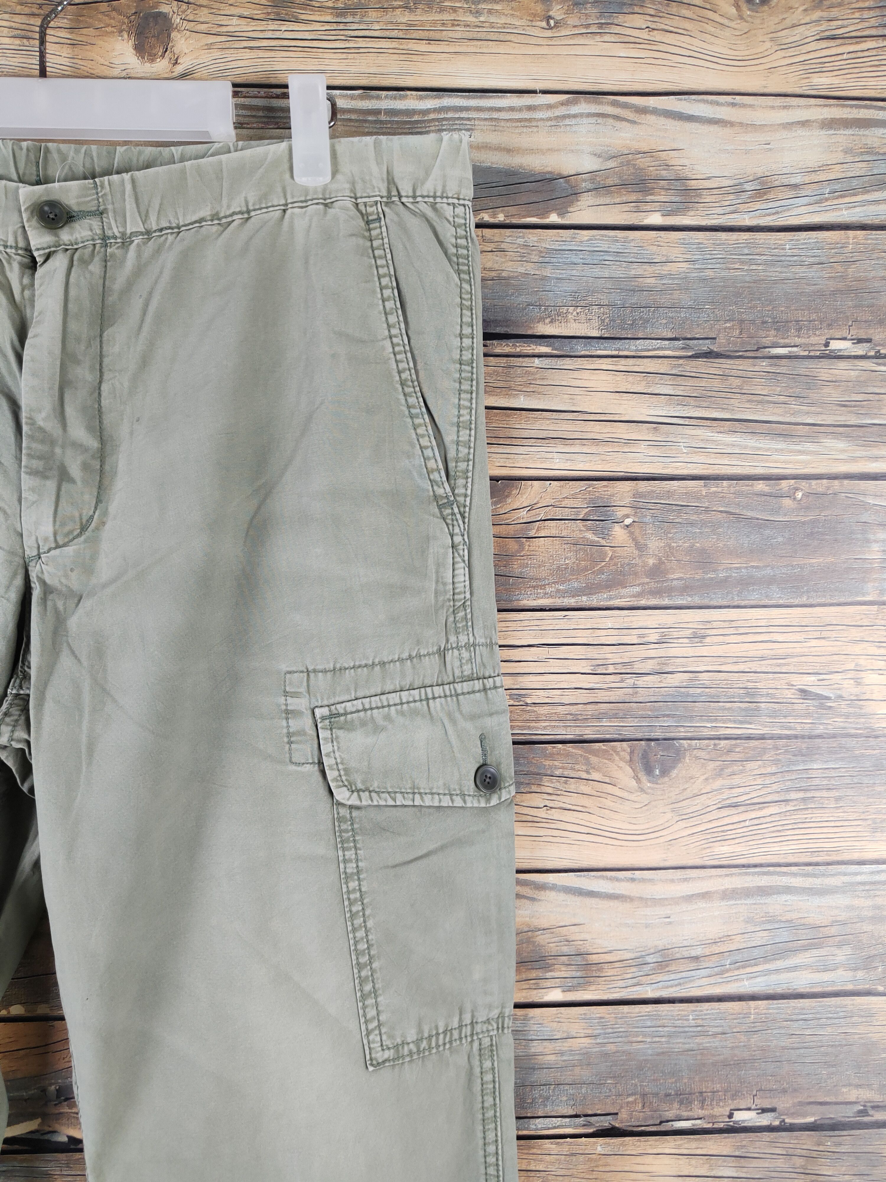 Japanese Brand DL Uniqlo Green Faded Multipocket Tactical Cargo Pants #1303 Size US 33 - 5 Thumbnail