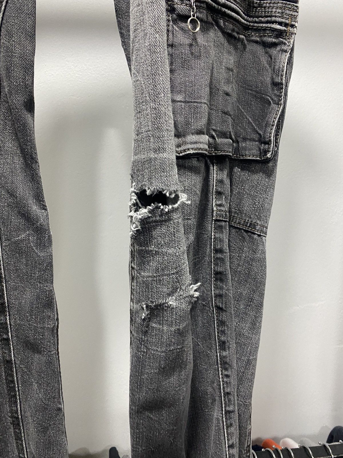 Hysteric Glamour Nicole Washed Black Cargo Denim Pants Lgb Punk Size US 34 / EU 50 - 5 Thumbnail
