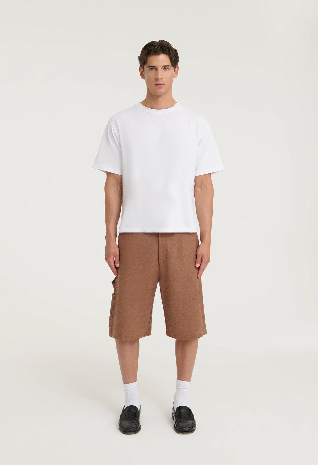 FiveFourFive FiveFourFive 545 Light Linen Carpenter Shorts Brown Size US 32 / EU 48 - 1 Thumbnail