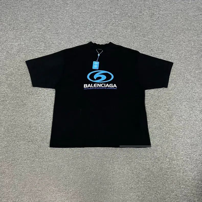 Balenciaga Balenciaga Wave Distressed Logo Short Sleeve T-Shirt Size US S / EU 44-46 / 1 - 1 Thumbnail