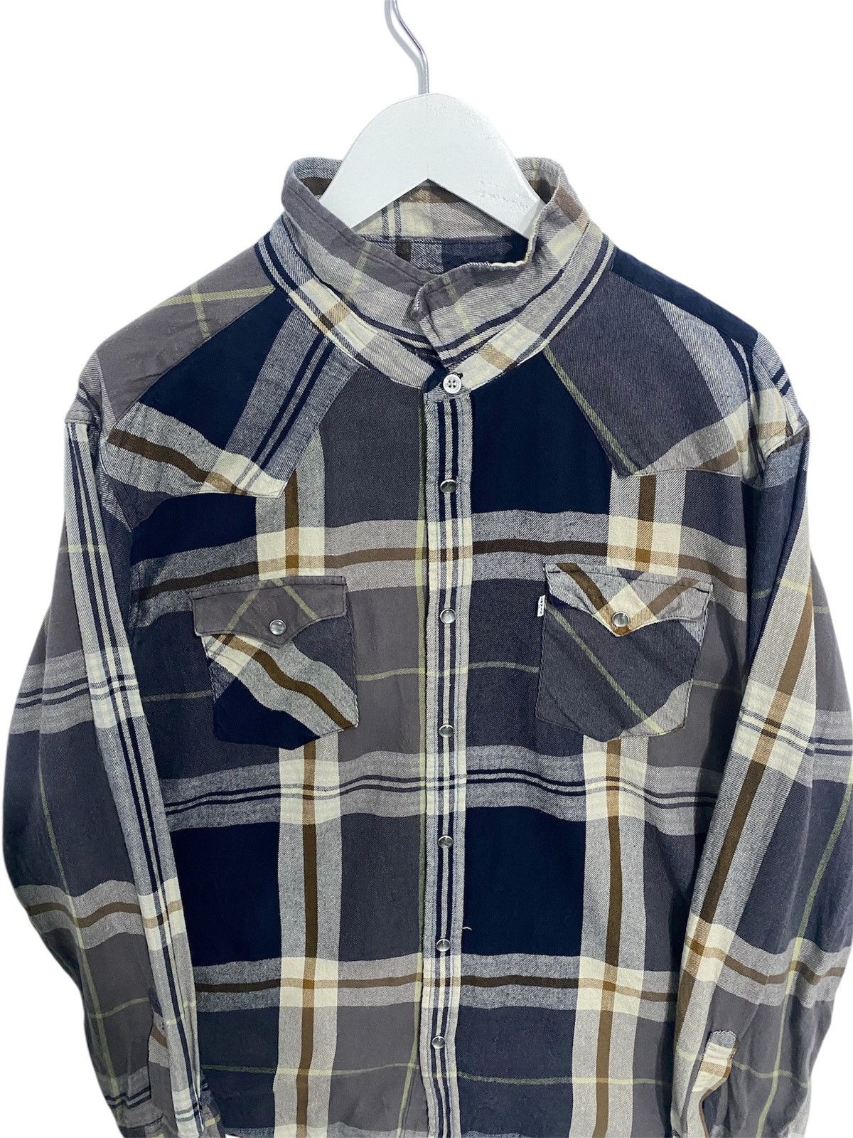 Levi's Vintage Clothing Vintage Levis Flannel Shirt Plaid pearl snap Size US XXL / EU 58 / 5 - 3 Thumbnail