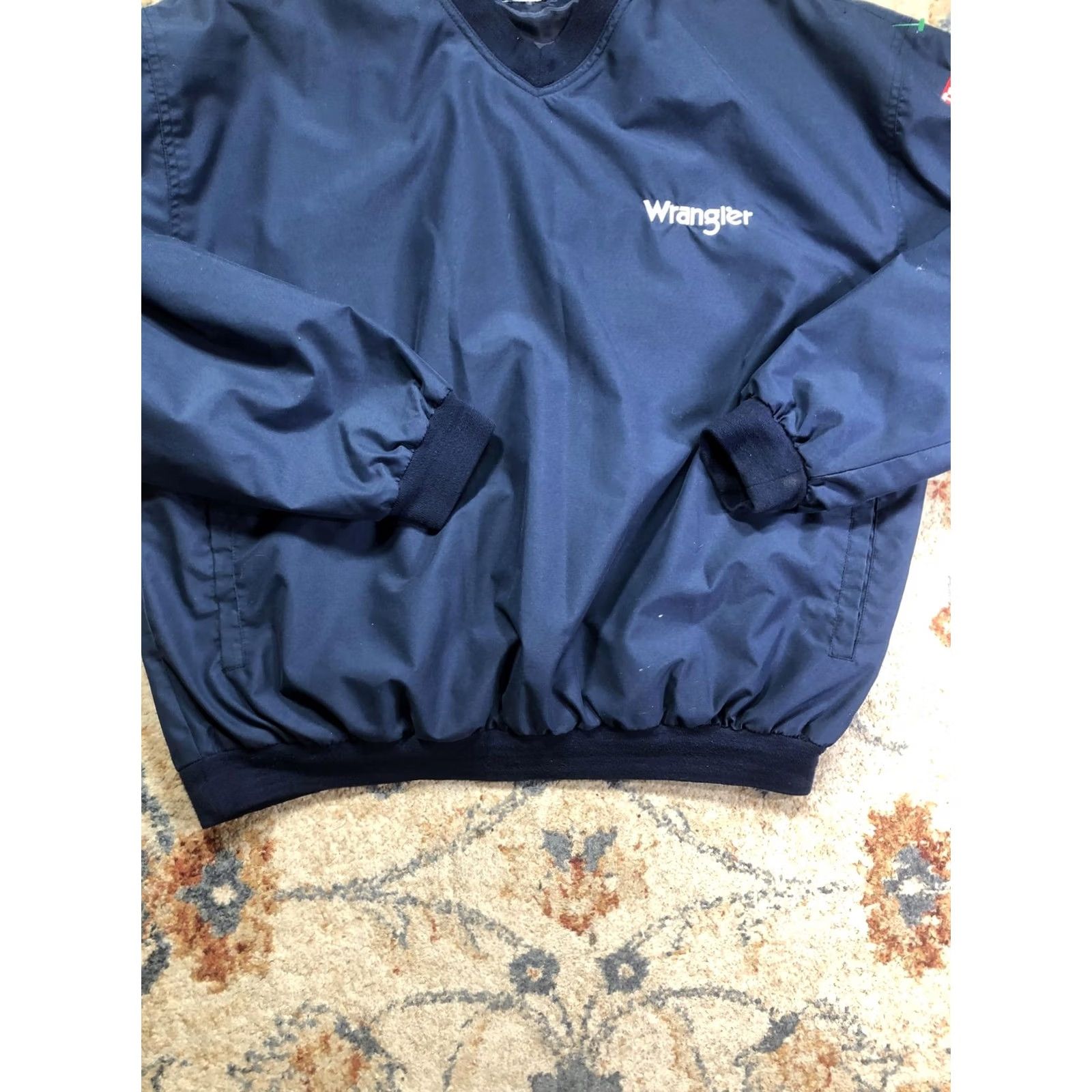 Wrangler Wrangler Jacket Mens XL Blue Pullover Windbreaker Lined Casual Workwear Elastic Waist Pockets Logo Embroidered TS Patch Vintage No Size US XL / EU 56 / 4 - 5 Thumbnail
