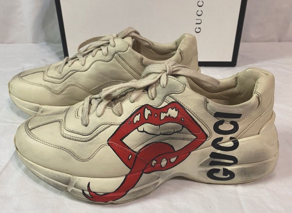 women's rhyton sneaker with mouth print