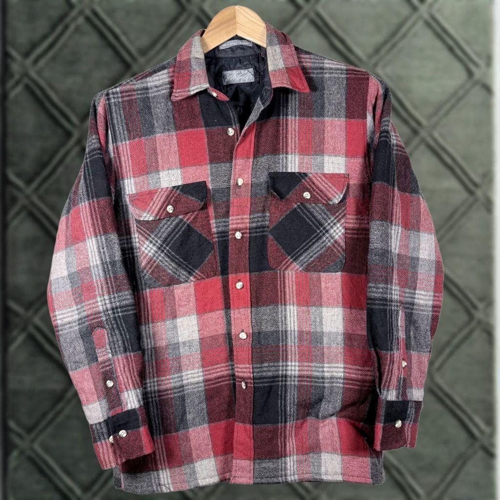 Lord & Taylor Vintage Lord & Taylor Quilted Lined Flannel Jacket Red Black Plaid Men's Medium Size US M / EU 48-50 / 2 - 1 Thumbnail