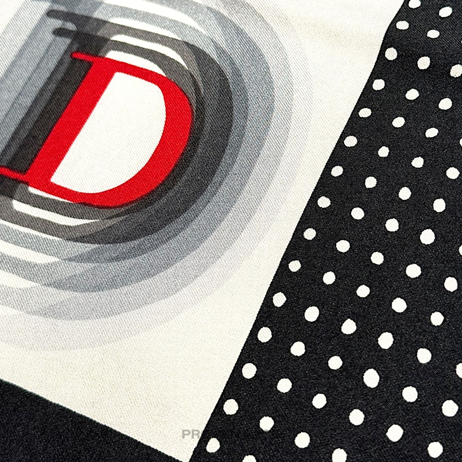 Dior 🔴 Christian Dior D Infinity Silk Scarf 75 - Red Black White Size ONE SIZE - 5 Thumbnail