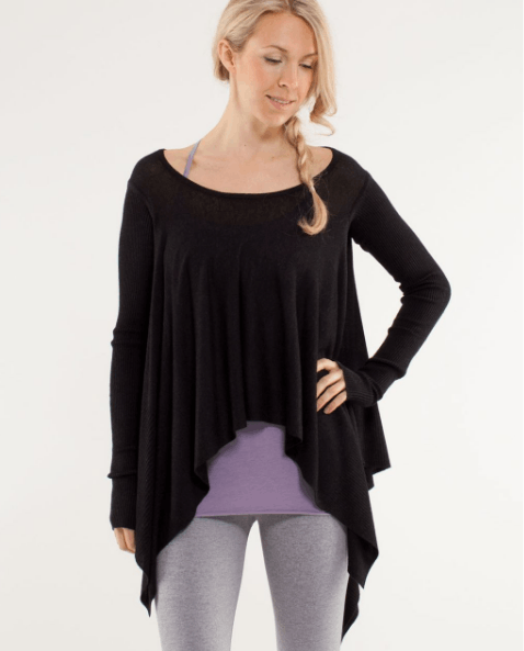 Lululemon Lululemon Enlightened Pullover Black Hi-Low Silk Blend Top Size ONE SIZE - 1 Thumbnail