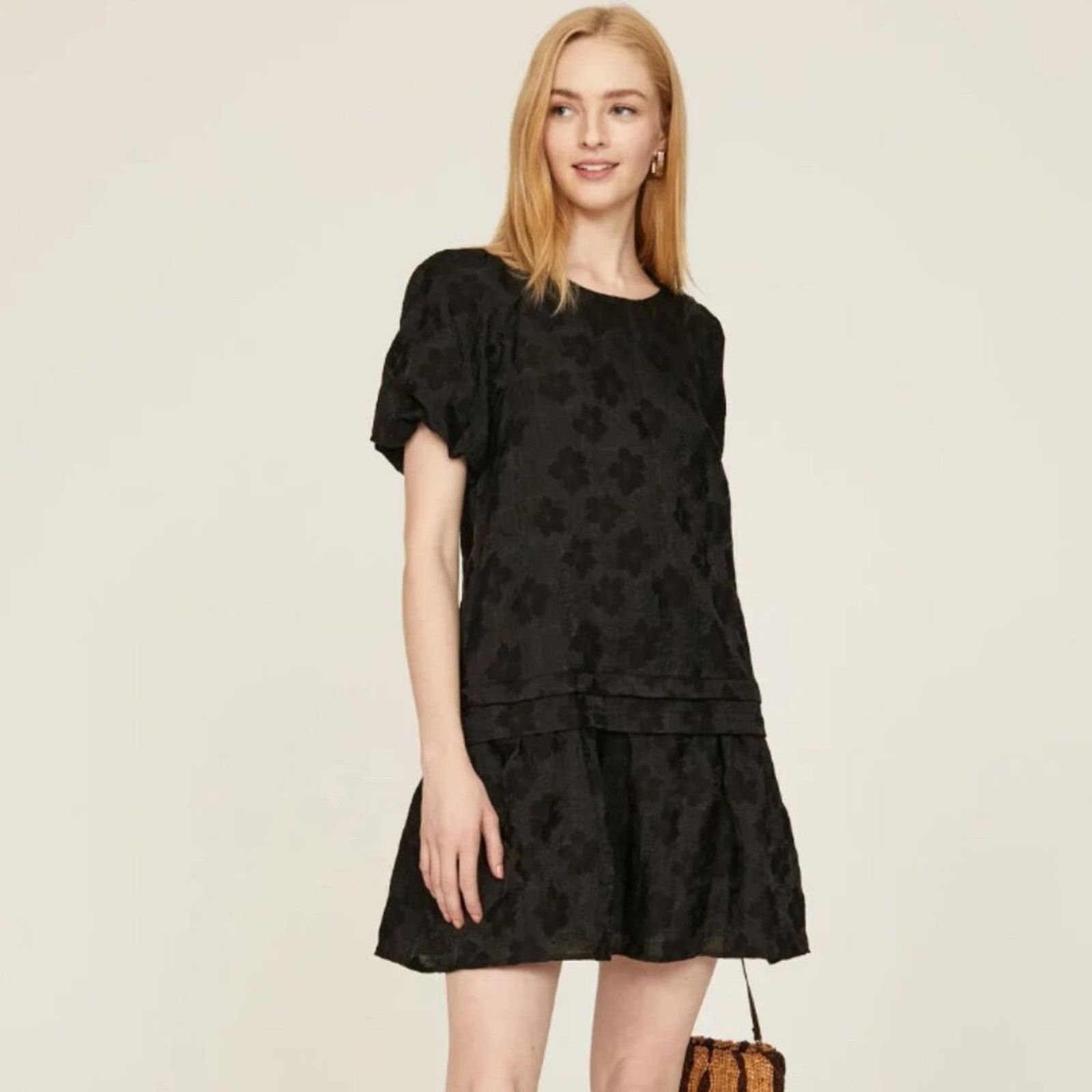 madewell black floral dress Mac Duggal 26485 Off-Shoulder Cocktail Dress – Mydressline main image 0