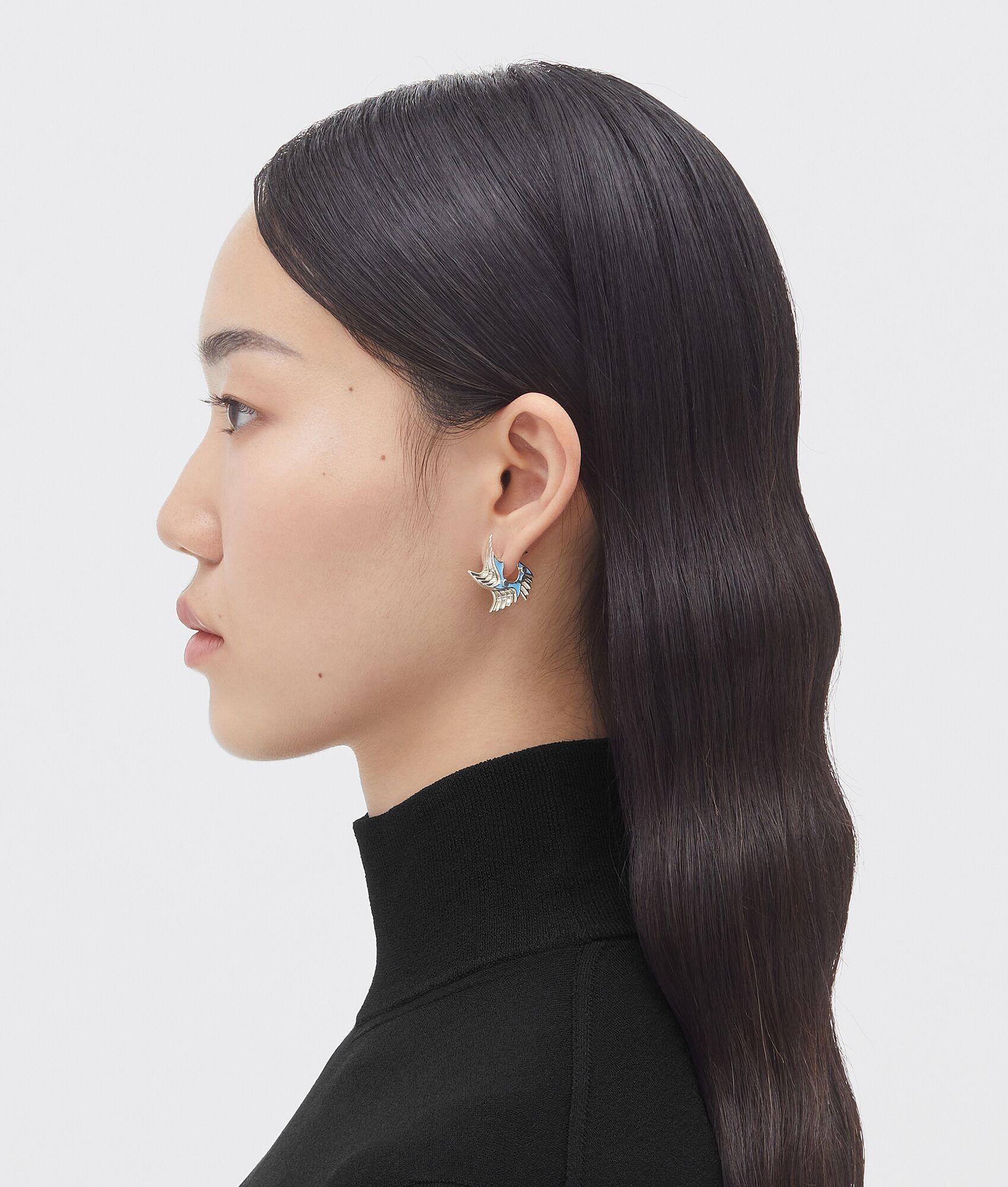 Bottega Veneta o1n1vont0425 Size: OS / Layer Earring in Silver/Blue Size ONE SIZE - 3 Thumbnail