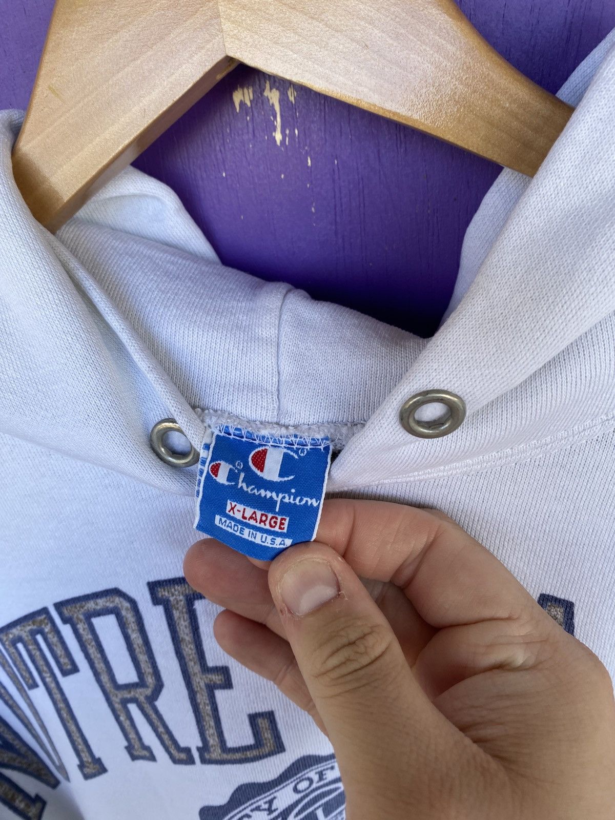 Champion Vintage 90s Champion Notre Dame crest logo hoodie Size US L / EU 52-54 / 3 - 4 Thumbnail