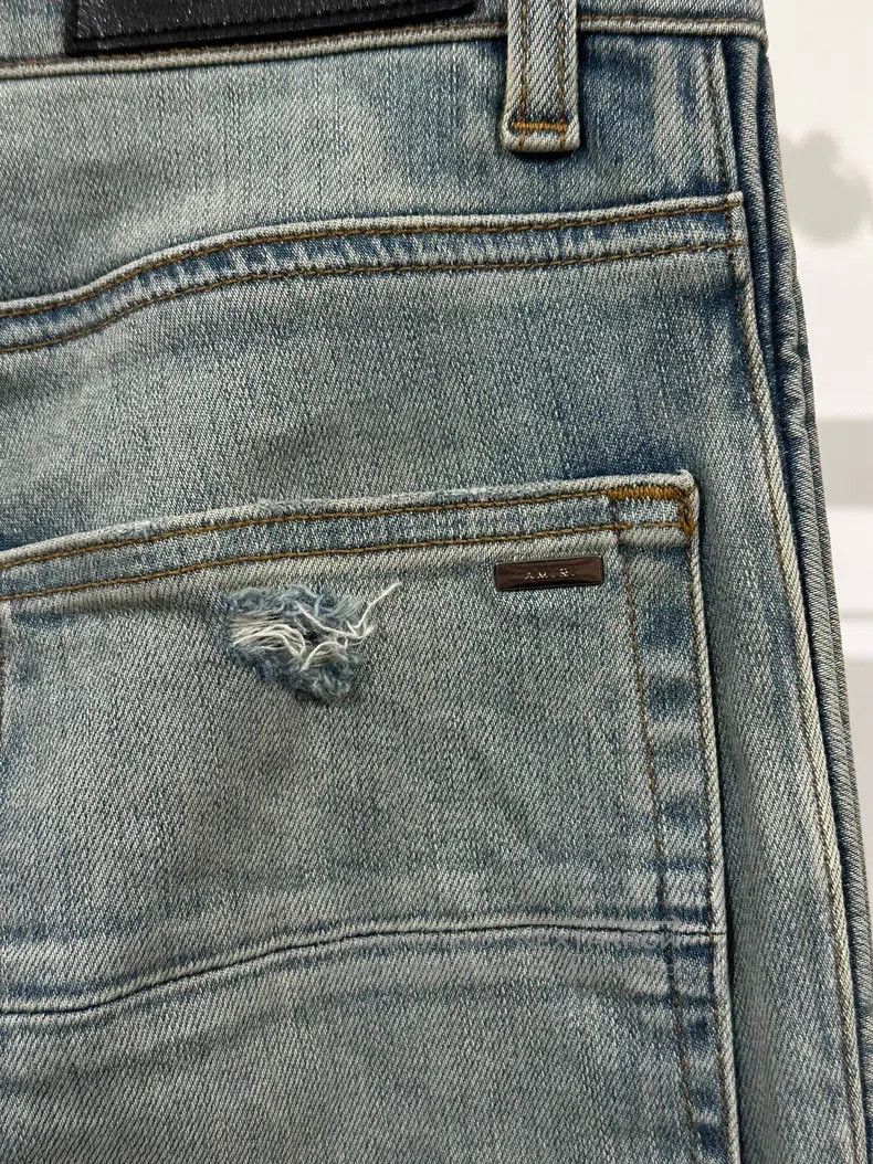 Amiri Amiri Distressed Washed Blue Denim Long Pants Size US 29 - 5 Thumbnail