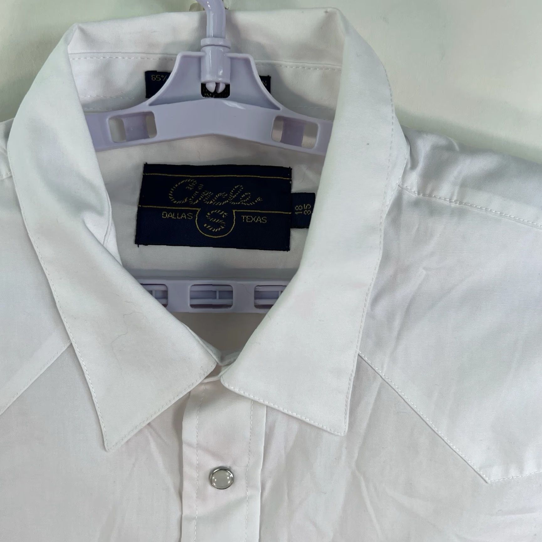 Vintage Pearl Circle S Western Shirt Mens Size 18/35 White - Button-Up, Long Sleeve, Snap, Casual Workwear, Cotton-Blend, 58 Chest Size US XXL / EU 58 / 5 - 3 Thumbnail