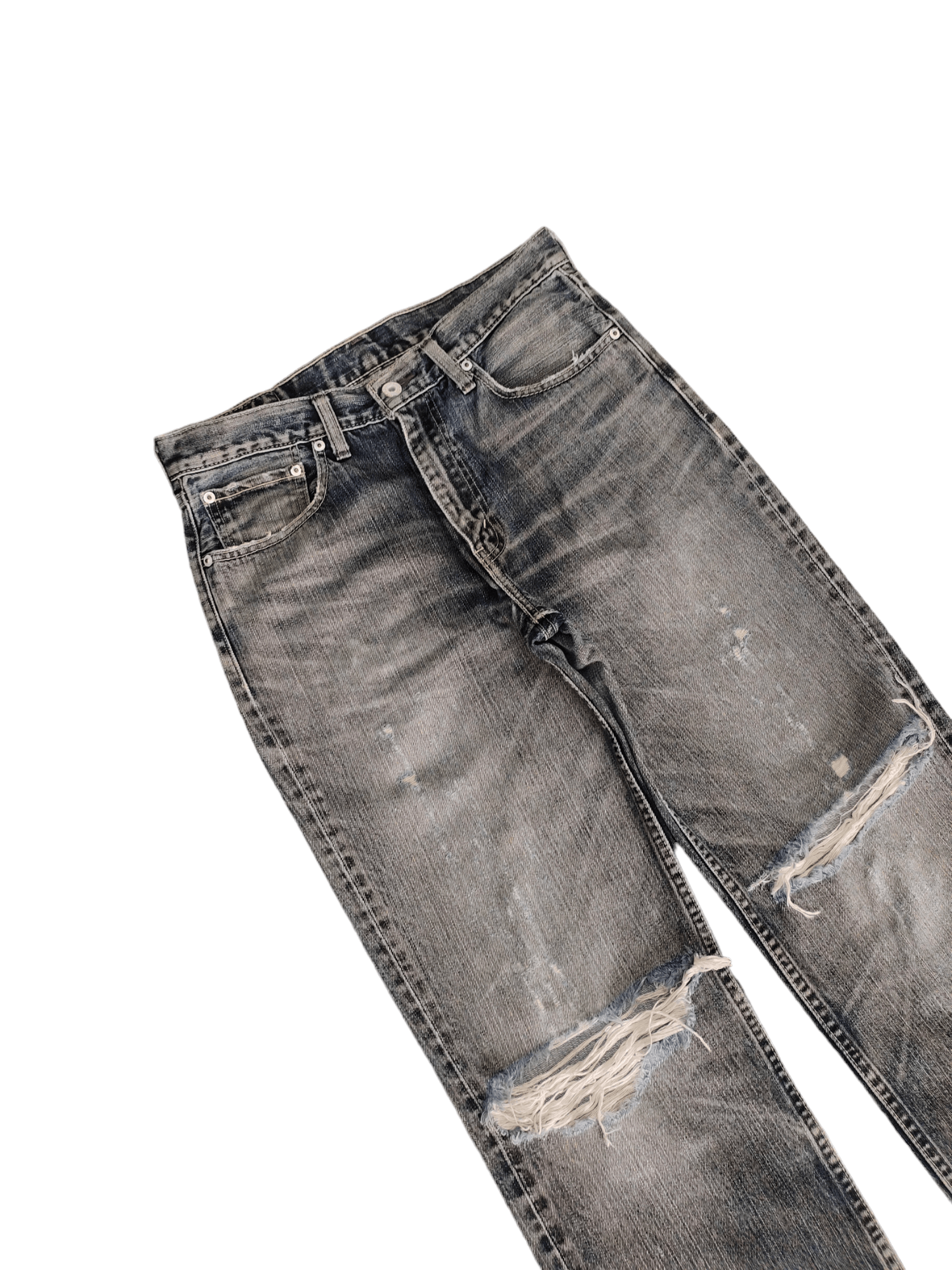Levi's Vintage Levis Distress Faded Destroy Knee Denim Jeans Size US 32 / EU 48 - 5 Thumbnail
