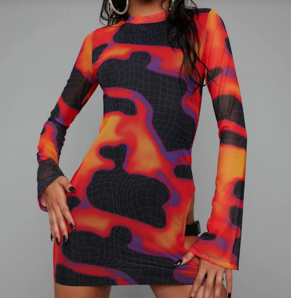 Japanese Brand Dolls Kill Poster Mini Dress Opium Size S / US 4 / IT 40 - 6 Thumbnail