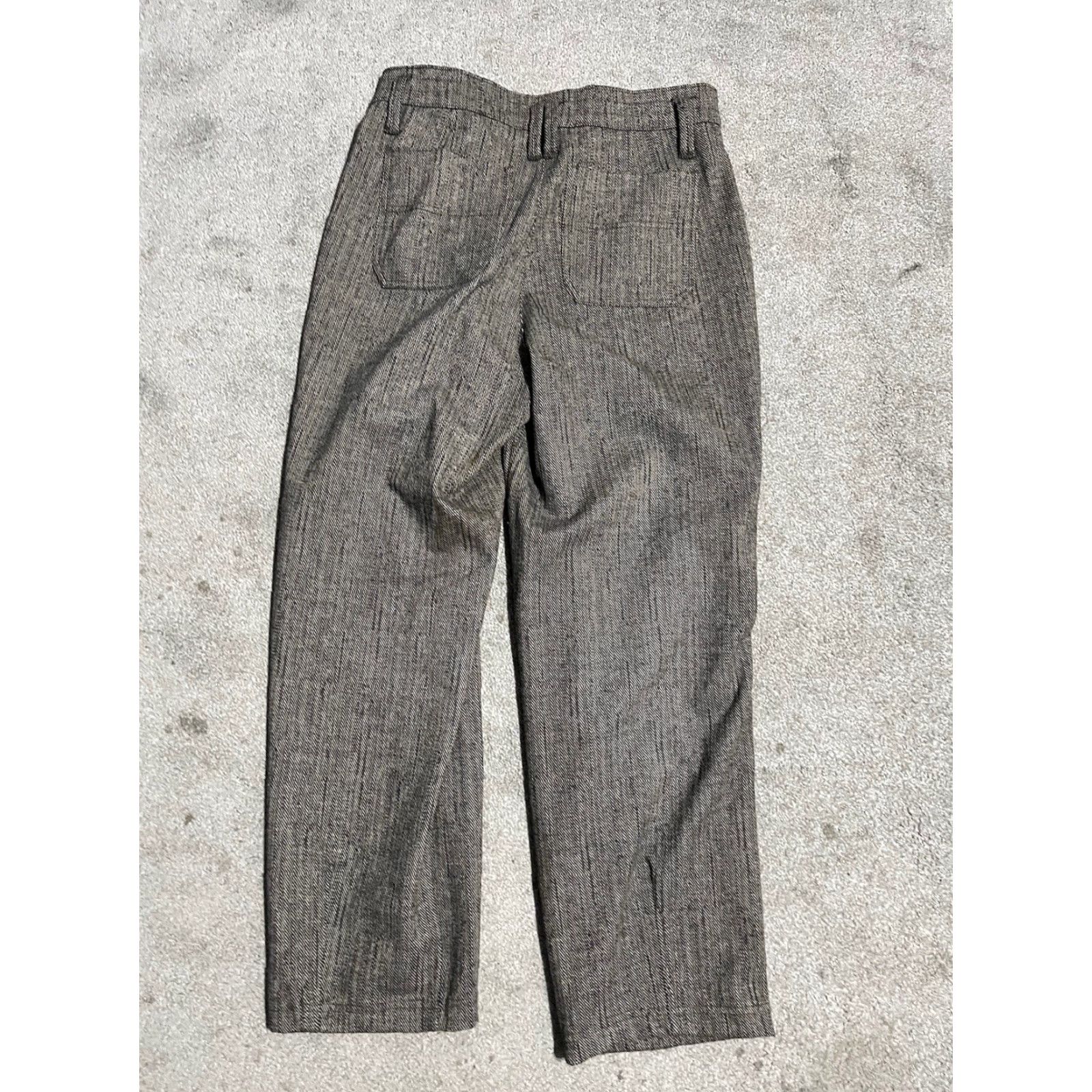 Vintage Democracy Pants Womens 10 Herringbone Brown Ab Solution Straight Tweed Size 32" / US 10 / IT 46 - 3 Thumbnail