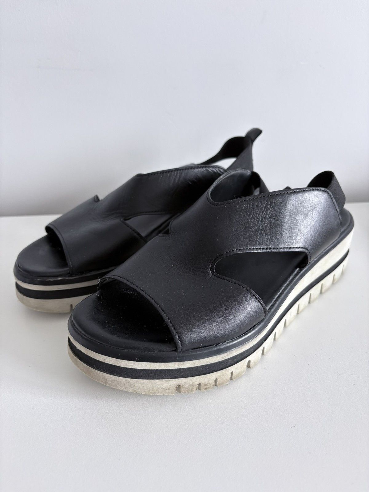 Other Gabor leather wedge black platform sandals women's size 38 Size US 8 / IT 38 - 1 Thumbnail