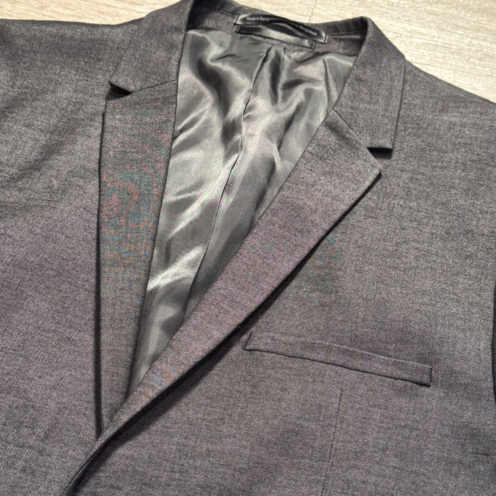 H&M H&M Sport Coat Mens 42 R Gray Heathered 2 Button Performance Blazer Jacket Adult Sport Coat Mens 42 Gray Size 42R - 2 Thumbnail