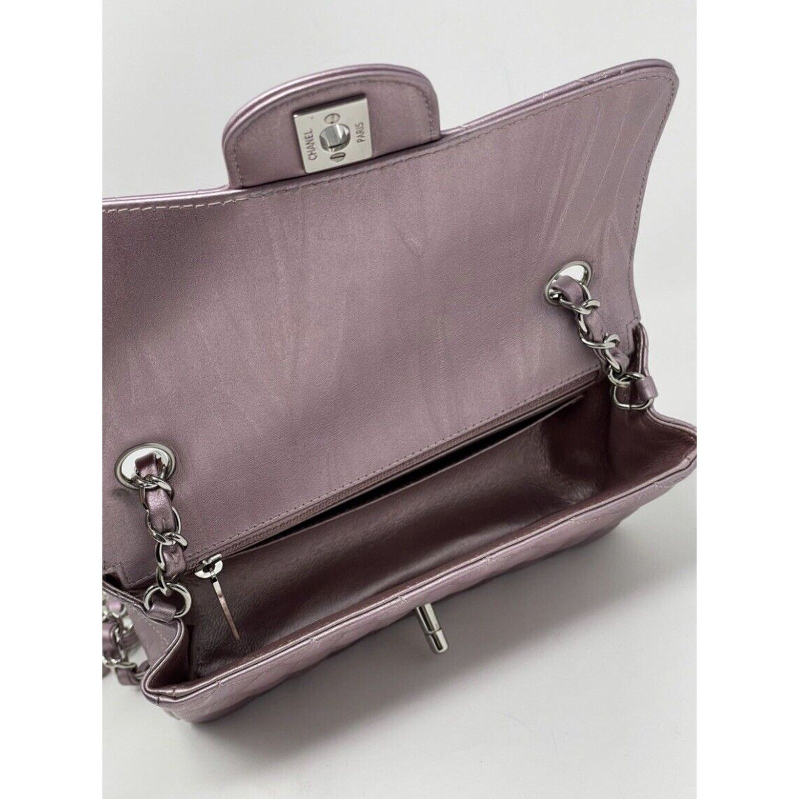 Chanel Mini Rectangular Classic Purple Iridescent Calfskin Flap Size ONE SIZE - 12 Thumbnail