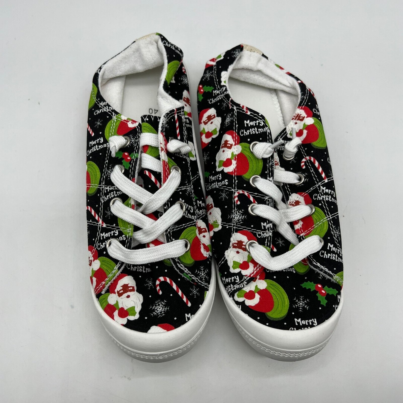 Other Women's Christmas Santa Shoes Lace Up Fashion Canvas Size US 9 / IT 39 - 1 Thumbnail