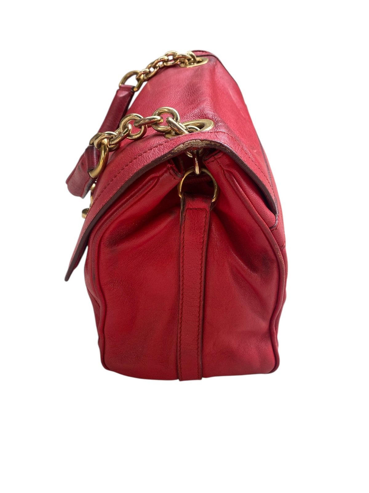 Dolce & Gabbana Dolce And Gabbana D&G Red Leather Padlock Top Handle Bag Size ONE SIZE - 5 Thumbnail
