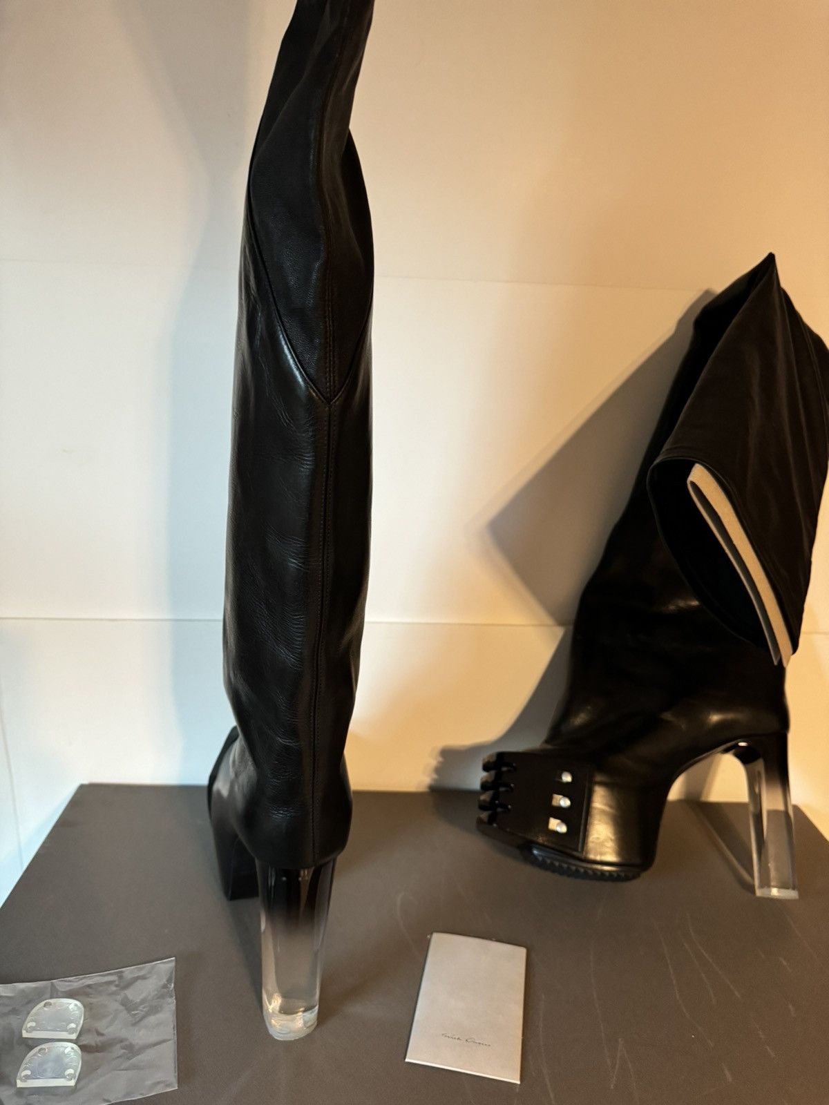 Rick Owens Rick Owens Thigh High Platform Boots OTK, Size 8/38 NWB Size US 8 / IT 38 - 7 Thumbnail