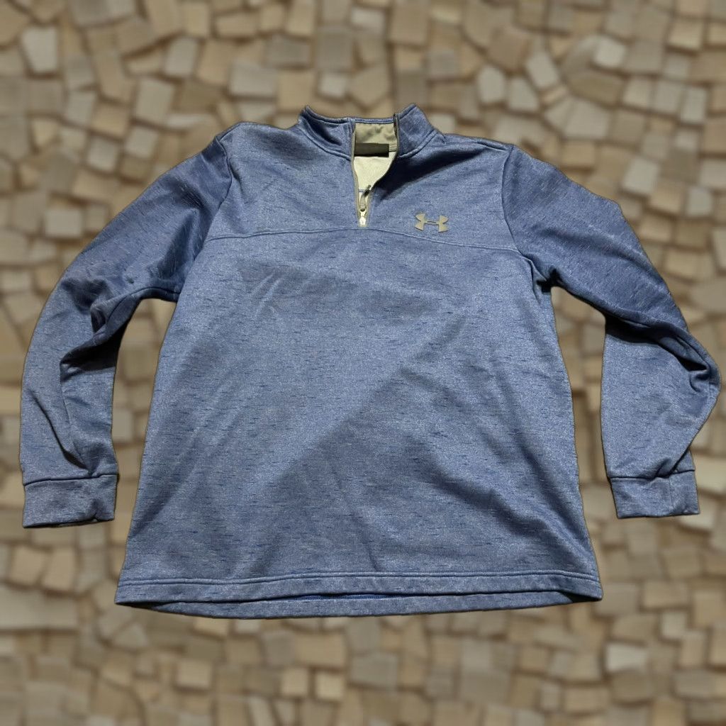 Under Armour Under armour Sweater Men's Large Blue Pullover 1/4 Zip Up ColdGear Mock Neck Long Sleeve Casual Travel Regular Mens Size US L / EU 52-54 / 3 - 1 Thumbnail