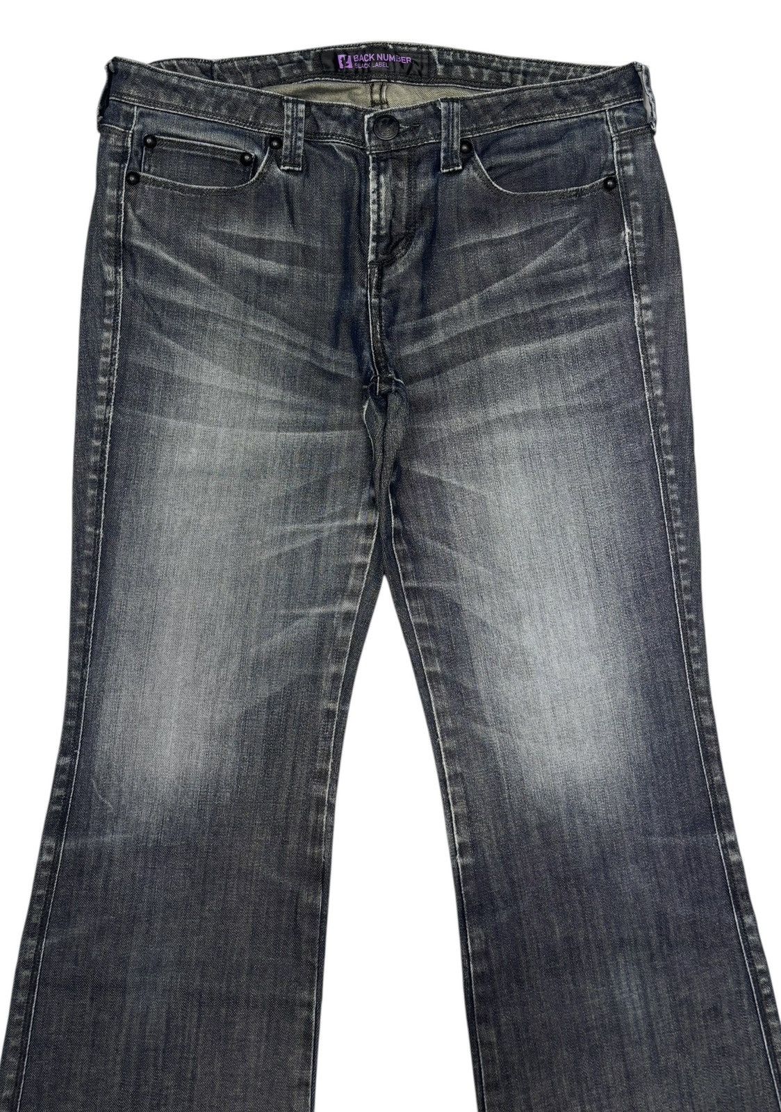 Hysteric Glamour × Undercover FLARE WAXED BACK NUMBER LOW RISE BOOTCUT JEANS FLARE JEAN Size US 32 / EU 48 - 7 Thumbnail