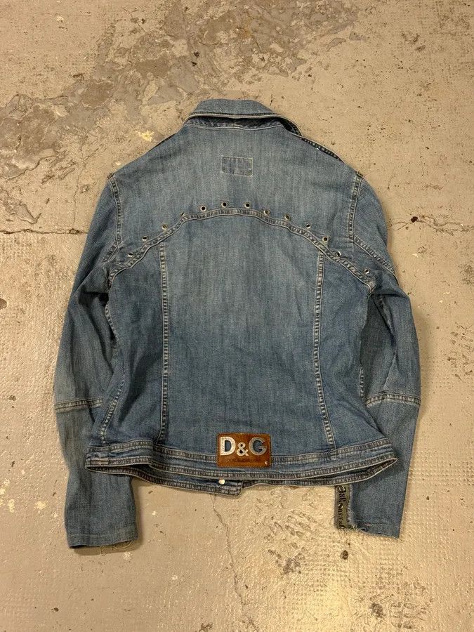 Designer × Dolce & Gabbana × Vintage SS2004 Dolce & Gabbana Military Bondage Denim Jacket Size M / US 6-8 / IT 42-44 - 5 Thumbnail