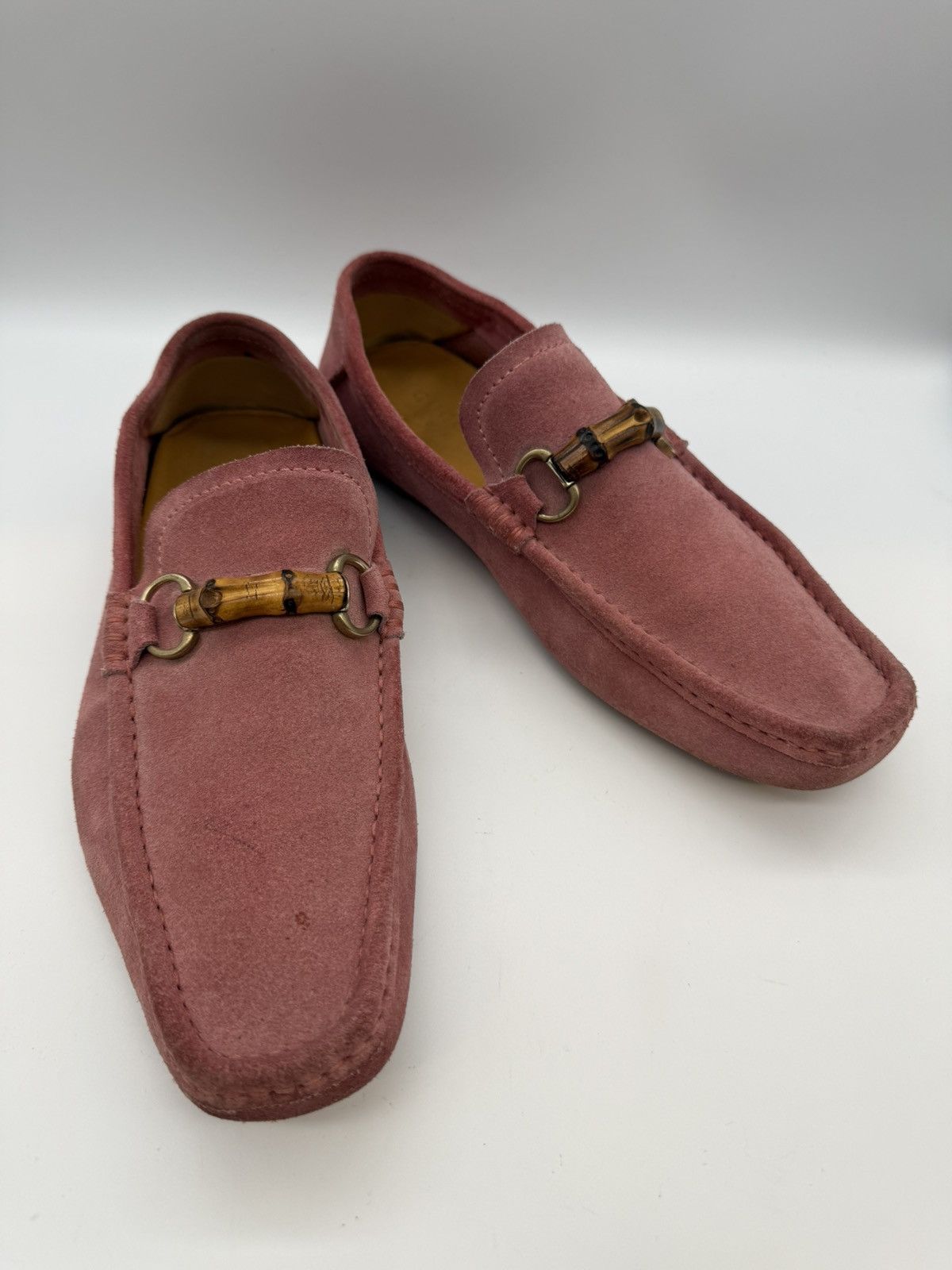 Gucci Gucci Bamboo Horsebit Suede Driving Loafers —Dusty Rose Pink Size US 11 / EU 44 - 1 Thumbnail